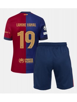 Barcelona Lamine Yamal #19 Heimtrikotsatz für Kinder 2024-25 Kurzarm (+ Kurze Hosen)